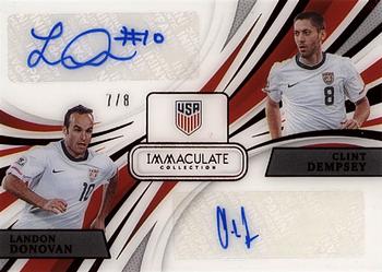 2021 Panini Immaculate Collection - Immaculate Dual Autographs Ruby #DA-USMNT Clint Dempsey / Landon Donovan Front