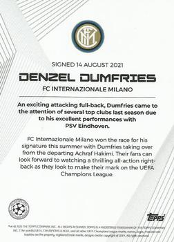 2021 Topps Summer Signings UEFA Champions League #NNO Denzel Dumfries Back
