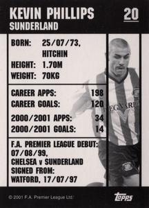 2001 Topps F.A. Premier League Mini Cards (Topps Bubble Gum) #20 Kevin Phillips Back