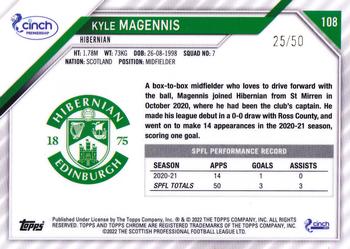 2021-22 Topps Chrome SPFL - Green Tartan #108 Kyle Magennis Back