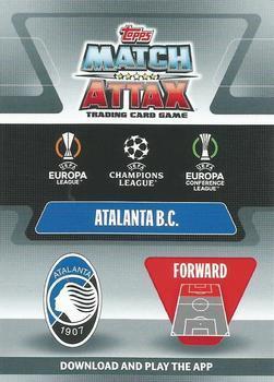2021-22 Topps Match Attax Champions & Europa League Extra - Away Kit Crystal #AK14 Duván Zapata Back