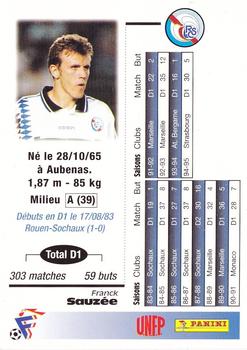 1995-96 Panini U.N.F.P. Football Cards #104 Franck Sauzee Back