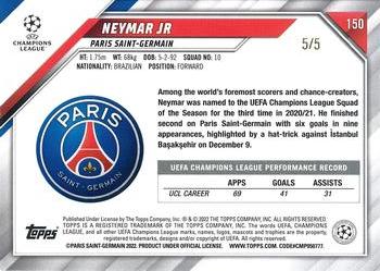 2021-22 Topps UEFA Champions League 1st Edition - Red Foil #150 Neymar Jr Back