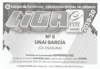 2019-20 Panini LaLiga Santander Este Stickers - CA Osasuna #5 Unai Garcia Back