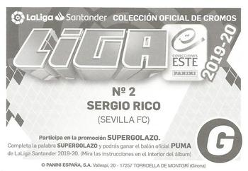 2019-20 Panini LaLiga Santander Este Stickers - Sevilla FC #2 Sergio Rico Back