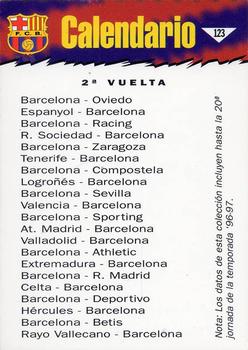 1996-97 F.C. Barcelona #123 Calendario Back