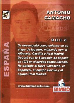 2002 Bimbo World Cup #NNO Antonio Camacho Back