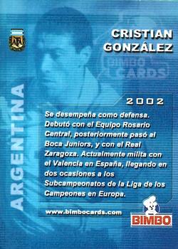 2002 Bimbo World Cup #NNO Cristian Gonzalez Back