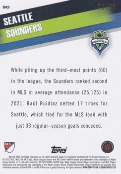 2022 Topps MLS - Gold #50 Seattle Sounders Back