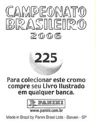 2006 Panini Campeonato Brasileiro Stickers #225 Angelo Back