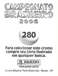 2006 Panini Campeonato Brasileiro Stickers #280 Avalos Back