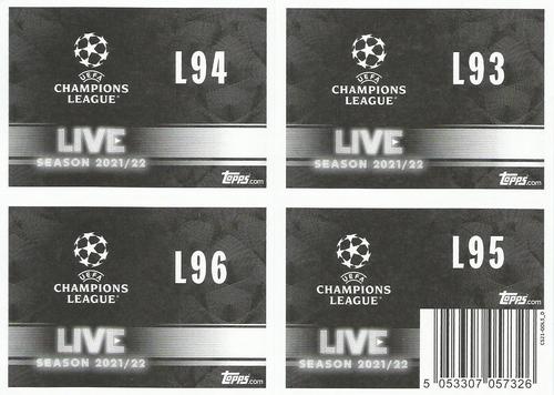 2021-22 Topps UEFA Champions League Sticker Collection - Live Pack 5 #L93-L96 Real Madrid CF / Thibaut Courtois / Federico Valverde Back