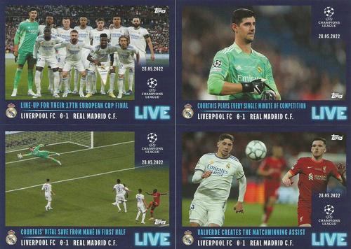2021-22 Topps UEFA Champions League Sticker Collection - Live Pack 5 #L93-L96 Real Madrid CF / Thibaut Courtois / Federico Valverde Front