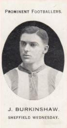 1913 Taddy & Co. Prominent Footballers Series 3 #NNO Jack Burkinshaw Front