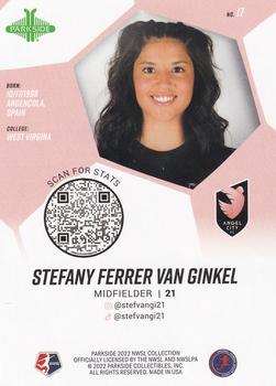 2022 Parkside NWSL #17 Stefany Ferrer Van Ginkel Back