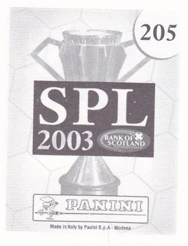 2002-03 Panini Scottish Premier League #205 Ian Murray Back