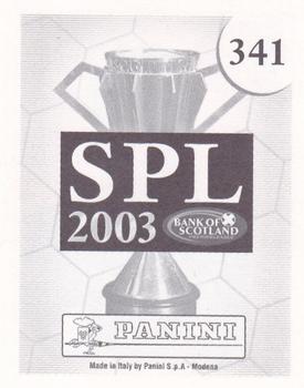2002-03 Panini Scottish Premier League #341 John Lambie Back