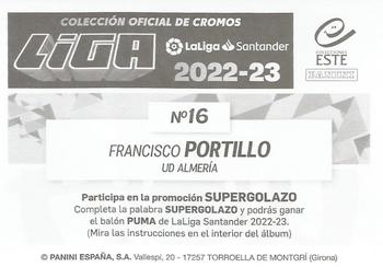 2022-23 Panini LaLiga Santander Este Stickers #16 Francisco Portillo Back