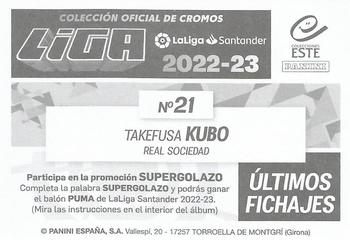 2022-23 Panini LaLiga Santander Este Stickers - Ultimos Fichajes #21 Takefusa Kubo Back