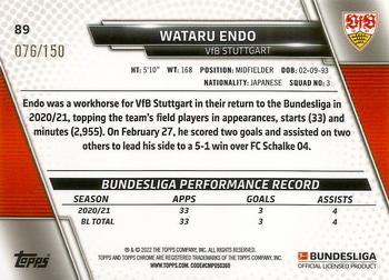 2021-22 Topps Chrome Bundesliga - Blue Refractors #89 Wataru Endo Back