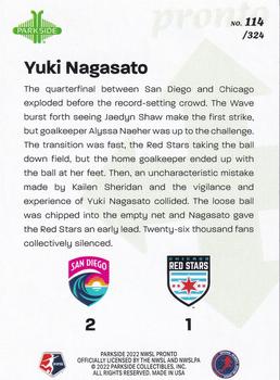 2022 Parkside NWSL Pronto #114 Yuki Nagasato Back