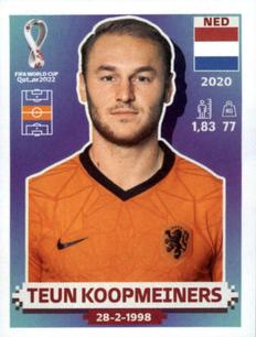 2022 Panini FIFA World Cup: Qatar 2022 Stickers (Blue Fronts w/ White Border) #NED14 Teun Koopmeiners Front