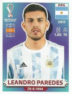 2022 Panini FIFA World Cup: Qatar 2022 Stickers (Blue Fronts w/ White Border) #ARG13 Leandro Paredes Front