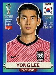 2022 Panini FIFA World Cup: Qatar 2022 Stickers (Blue Fronts w/ White Border) - Blue #KOR10 Yong Lee Front