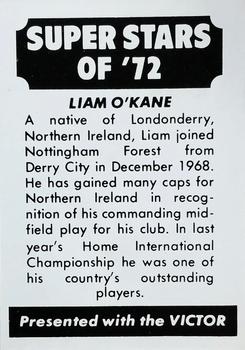 1972 D.C. Thomson / The Victor Super Stars of ‘72 #NNO Liam O'Kane Back