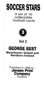 2009 Jensen Print Soccer Stars Vol 2 #3 George Best Back
