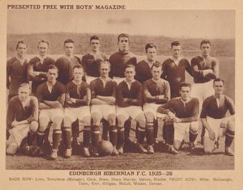 1925-26 Boys' Magazine Football Teams (Dated) #NNO Edinburgh Hibernian F.C  1925-26 Front