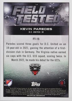 2022 Topps Chrome MLS - Field Tested #FT-15 Kevin Paredes Back