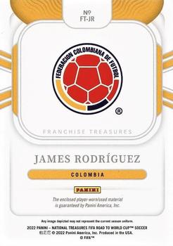 2022 Panini National Treasures FIFA Road to World Cup - Franchise Treasures Platinum #FT-JR James Rodriguez Back