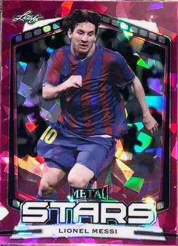 2022 Leaf Metal Stars - Pink Cracked Ice #SS-03 Lionel Messi Front