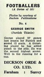 1960 Dickson Orde & Co. Ltd. Footballers #4 George Smith Back