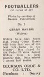 1960 Dickson Orde & Co. Ltd. Footballers #6 Gerry Harris Back