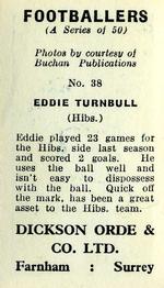 1960 Dickson Orde & Co. Ltd. Footballers #38 Eddie Turnbull Back