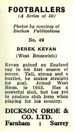 1960 Dickson Orde & Co. Ltd. Footballers #49 Derek Kevan Back