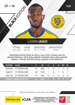 2022-23 SportZoo Fortuna:Liga - Limited Edition Black #149 Lamin Jawo Back