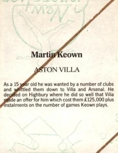 1986 Daily Mirror Stick With It #NNO Martin Keown Back