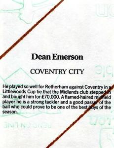 1986 Daily Mirror Stick With It #NNO Dean Emerson Back