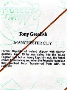 1986 Daily Mirror Stick With It #NNO Tony Grealish Back