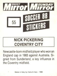 1987-88 Daily Mirror/Sunday Mirror Soccer 88 Stickers #55 Nick Pickering Back