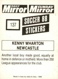 1987-88 Daily Mirror/Sunday Mirror Soccer 88 Stickers #137 Ken Wharton Back