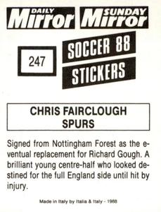 1987-88 Daily Mirror/Sunday Mirror Soccer 88 Stickers #247 Chris Fairclough Back