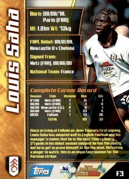 2001-02 Topps Premier Gold 2002 #F3 Louis Saha Back