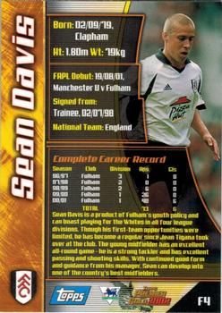 2001-02 Topps Premier Gold 2002 #F4 Sean Davis Back