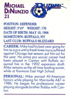 1993-94 Kodak/Vix Buffalo Blizzard #NNO Michael DiNunzio Back