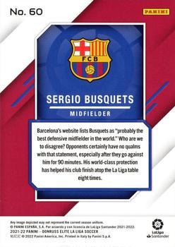 2021-22 Donruss Elite LaLiga Santander #60 Sergio Busquets Back