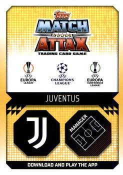 2022-23 Topps Match Attax UEFA Champions League & UEFA Europa League Extra - Manager Crystal #MAN 21 Massimiliano Allegri Back